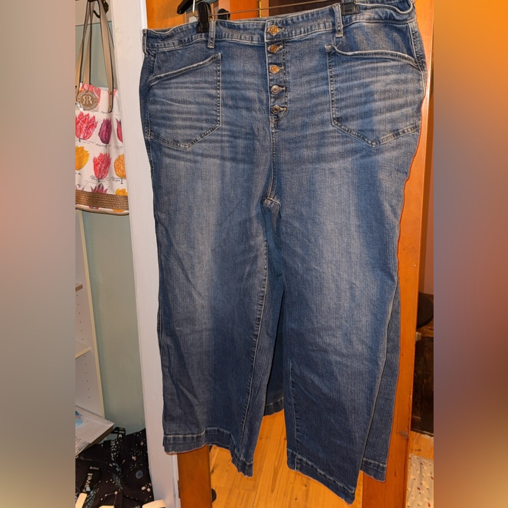 Torrid Women's High Rise Wide Leg Button-Fly Denim Jeans